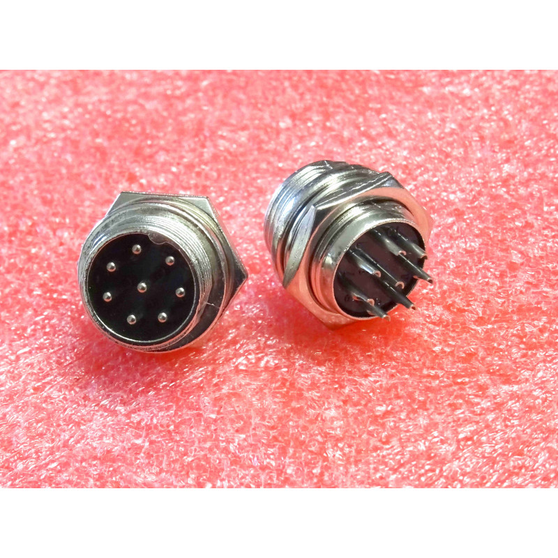 Connecteur / Embase Châssis Micro CB 8 Broches Mâle (Socle à Encastrer à Verrouillage Vissé)