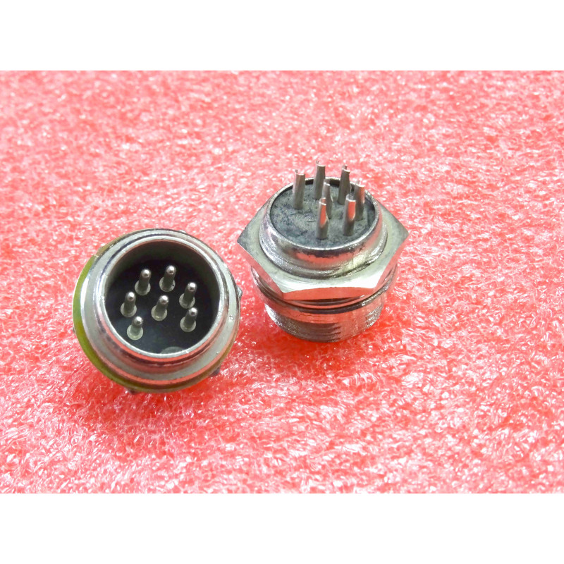 Connecteur / Embase Châssis Micro CB 7 Broches Mâle (Socle à Encastrer à Verrouillage Vissé)