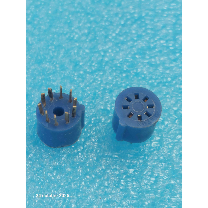 Lot de 4 Supports Bleus pour Circuits Intégrés Ronds au Boîtier TO-99 (8 Pattes) – Contacts Dorés