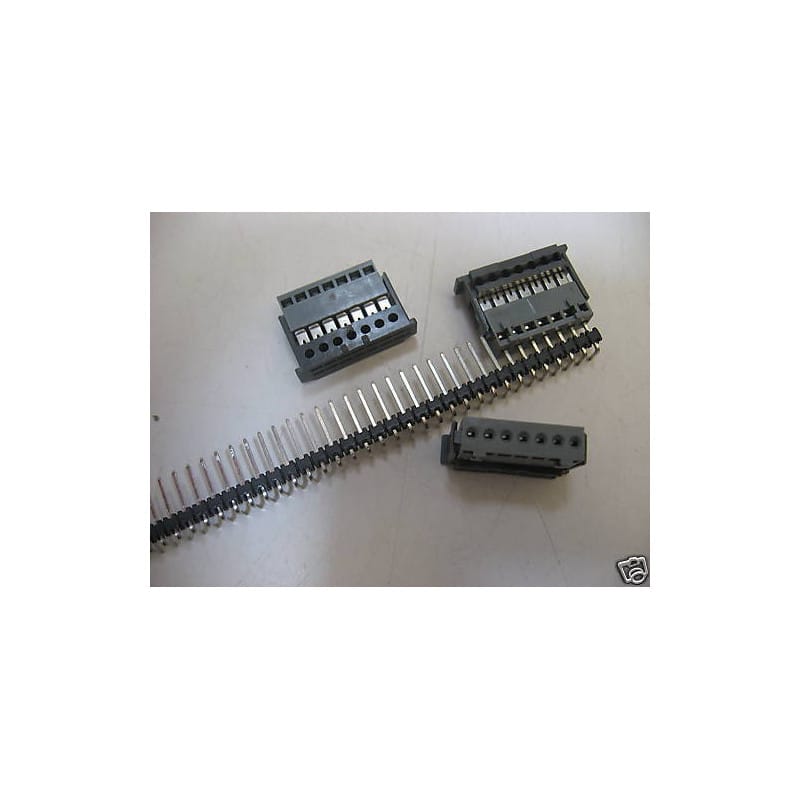 Lot de 10 Connecteurs Femelles 7 Contacts au Pas de 2,54 mm à Déplacement d'Isolant (IDC / Auto-Dénudant) – Stocko (Gamme MKS / MKF)