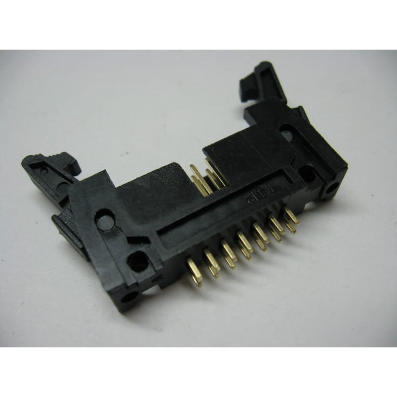Lot de 5 Connecteurs HE10 / HE14 Mâles Droits 14 Contacts à Oreilles de Verrouillage – Embase PCB Droite (Pas 2,54 mm)