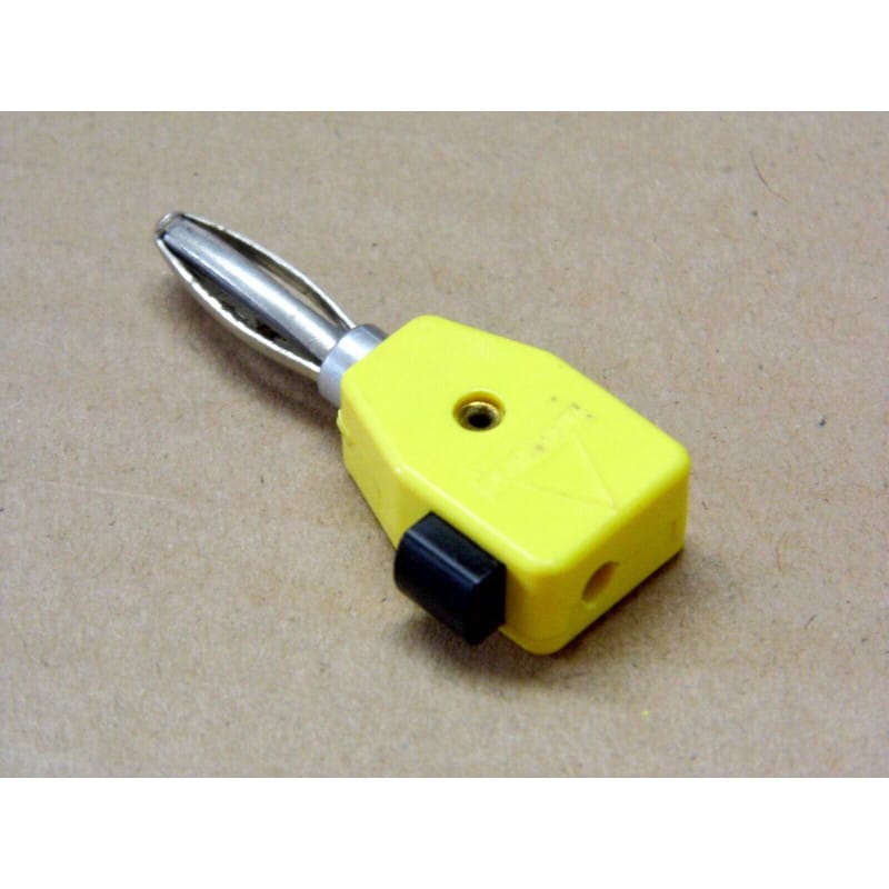 Lot de 2 Fiches Bananes Mâles 4 mm à Raccordement Rapide – Jean Renaud / Cinch BXP Jaunes