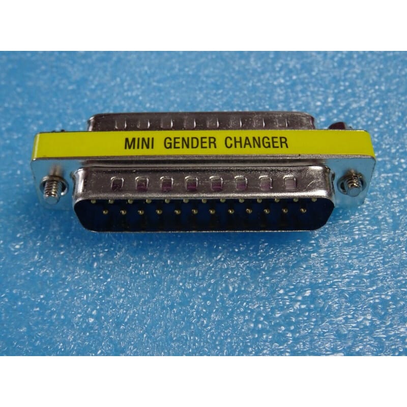 Mini Changeur de Genre / Adaptateur DB25 Mâle vers Mâle (Sub-D 25 Broches M/M)