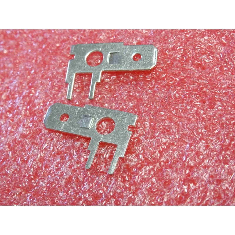 Lot de 10 Cosses Mâles Faston 6,35 mm (1/4") Coudées à 90° à Piquer pour Circuit Imprimé (PCB) – Longueur Totale 20 mm