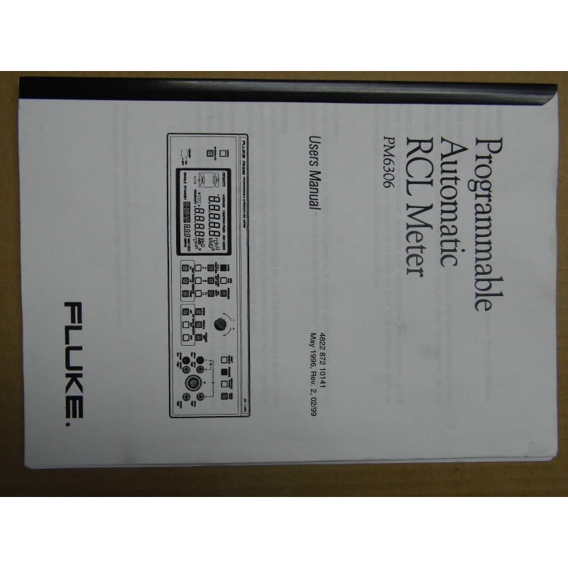 [192566318434] Manuel d'Utilisation Officiel Constructeur – Pont RLC Automatique Programmable FLUKE / PHILIPS PM 6306 (User's Manual – Édition en Anglais)