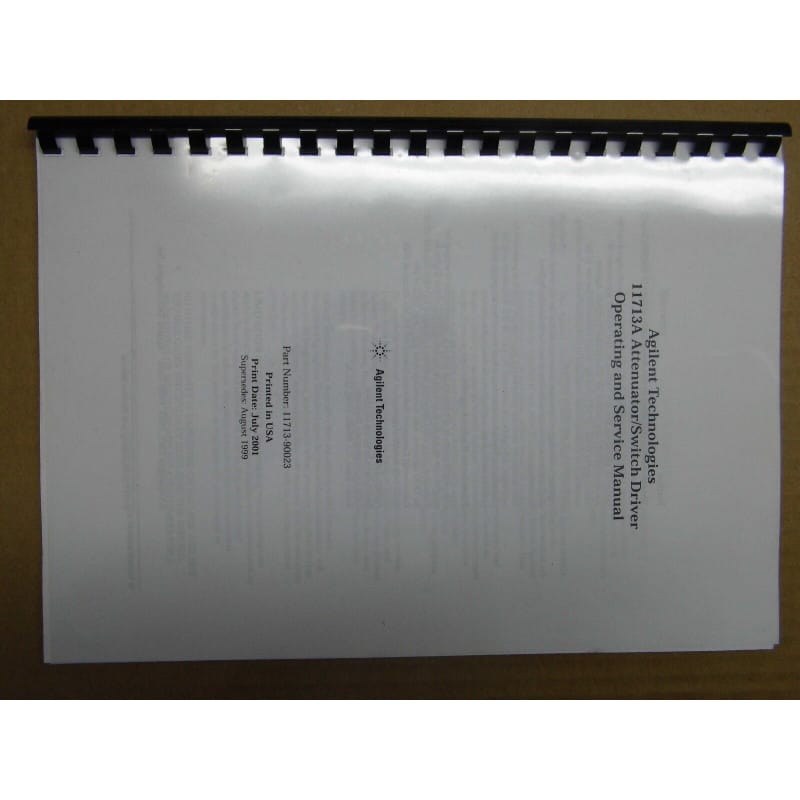 [202339761744] Manuel Officiel Constructeur & Guide de Service d'Atelier – Pilote d'Atténuateurs et Commutateurs HP / HEWLETT PACKARD 11713A (Operating and Service Manual – Édition en Anglais)