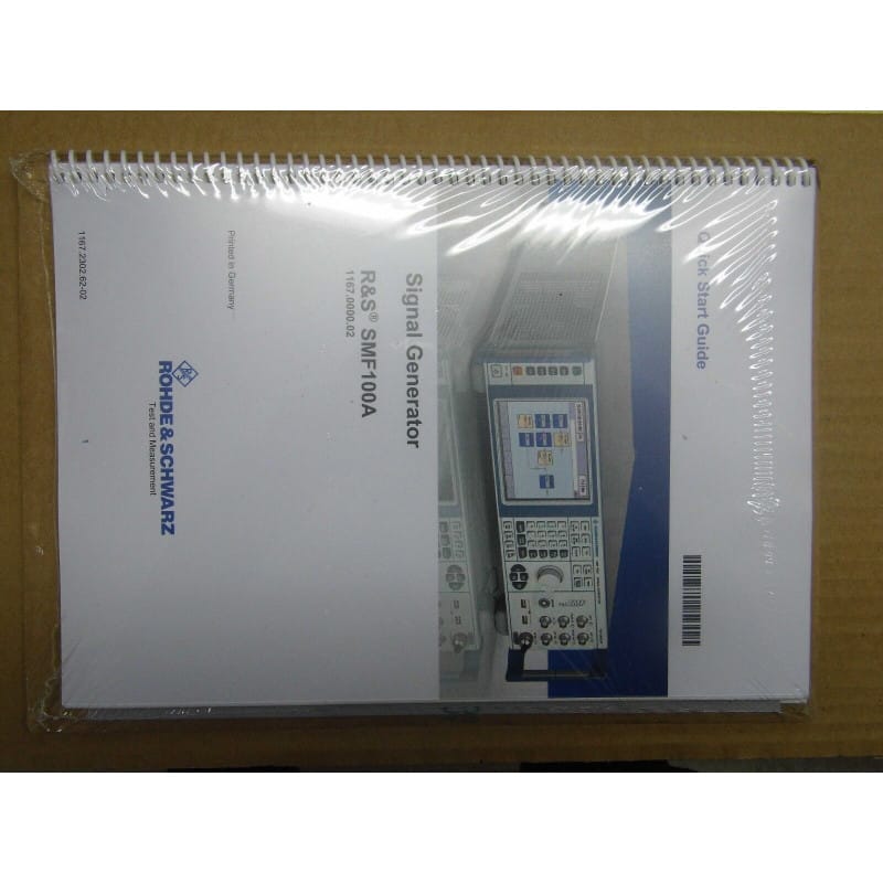 [192566213477] Guide de Démarrage Officiel Constructeur – Générateur de Signaux Micro-ondes ROHDE & SCHWARZ SMF100A (Quick Start Guide – Neuf Sous Film d'Origine – Anglais)