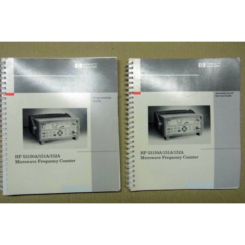 [193532584154] Manuel Officiel Constructeur & Guide de Service d'Atelier – Fréquencemètres Hyperfréquences HP / HEWLETT PACKARD 53150A / 53151A / 53152A (Programming Guide + Assembly-Level Service Guide – Édition en Anglais)