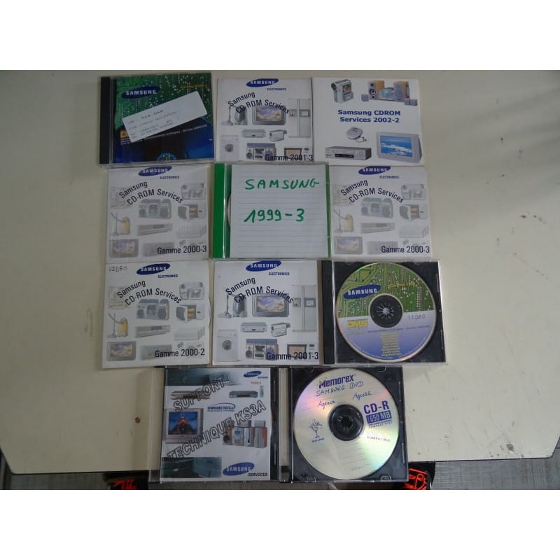 [194467541446] Lot Technique Professionnel – 12 CD-ROM SAMSUNG Services & Manuels de Maintenance (Période 1999 à 2002 environ)