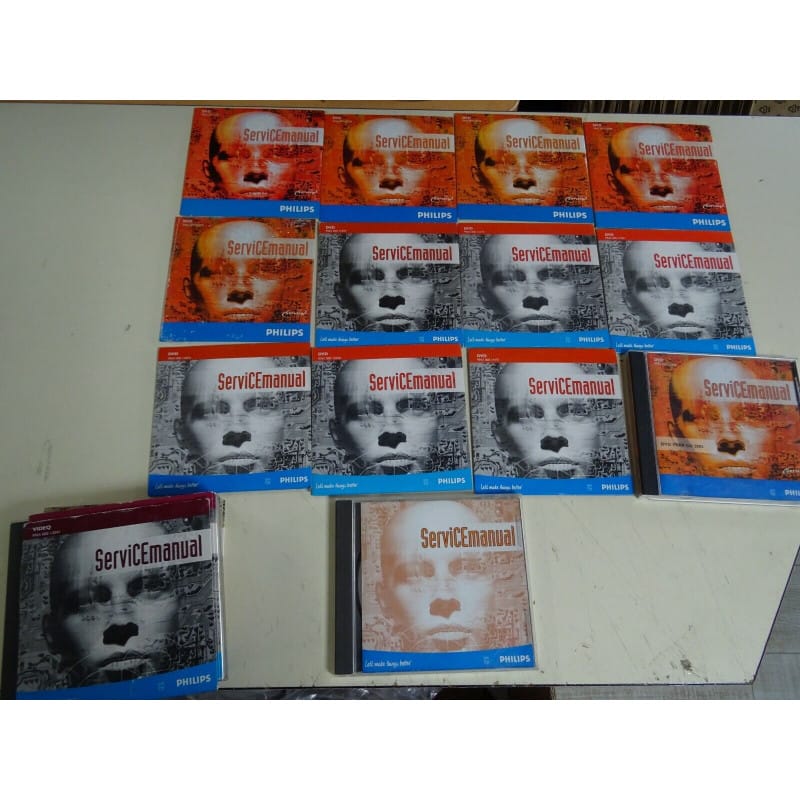 [203660889748] Lot Technique Professionnel – 28 CD & DVD PHILIPS Service Manual CTV & Vidéo (Années 2002 et 2003 – Dont Exemplaires Neufs Sous Blister / Non Ouverts)