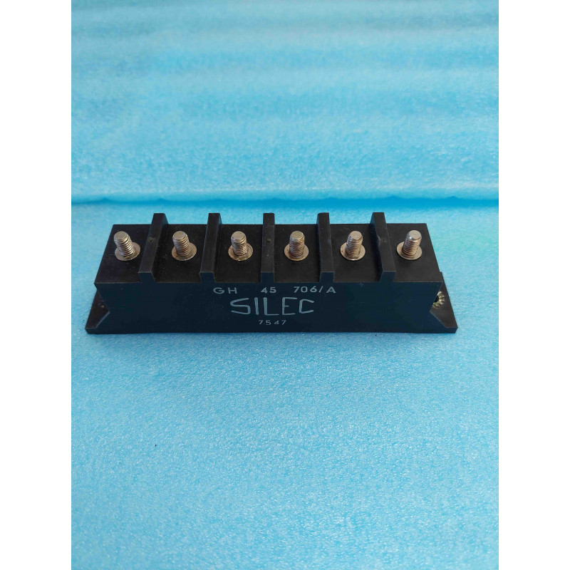 Pont Redresseur Triphasé de Puissance Silec GH45-706/A (45 A / 600 V à 700 V – Boîtier Métallique Isolé à Semelle)