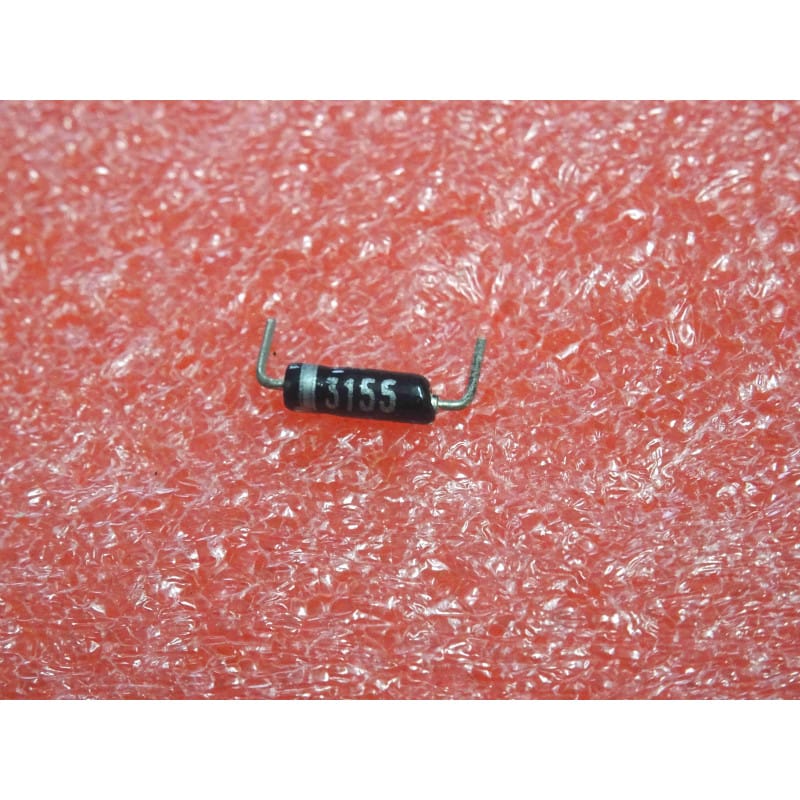 Diode Zener de Référence Compensée en Température Silec 1N3155 (8,4 V / 10 mA / 500 mW – Boîtier Verre Hermétique DO-35 – Pattes Courtes d'Origine)