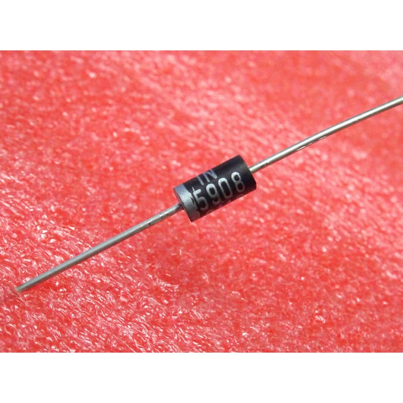Lot de 2 Diodes Transil TVS 1500 W 5 V STMicroelectronics 1N5908 (1500 W Crête / VBR 6,0 V / Boîtier Axial DO-201AD – Protection Bus Logique 5 V)