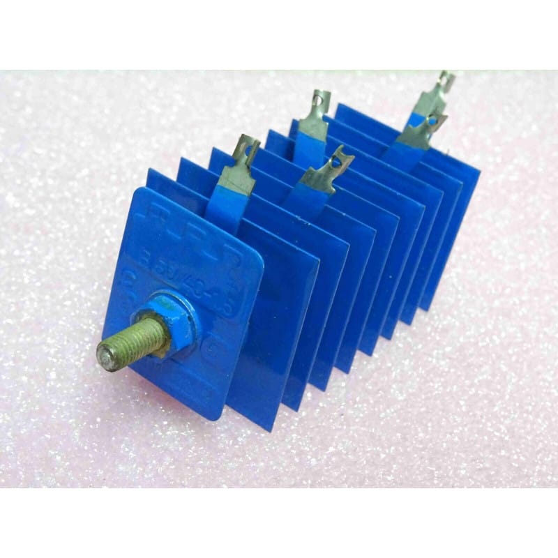 Pont Redresseur Sélénium Vintage Siemens B50/40-1,5 (PH11a22/2) (Entrée 50 V AC / Sortie 40 V DC / 1,5 A – Format Monobloc / Ailettes de Refroidissement)