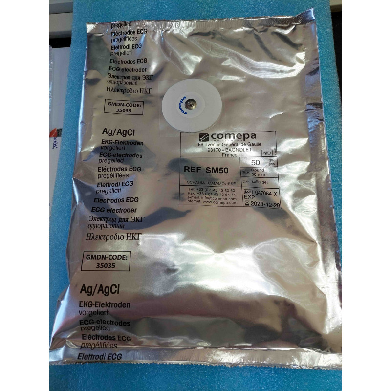 [SM50] Lot de 100 Électrodes ECG à Pression Comepa SM50 pour Holter et Test d'Effort