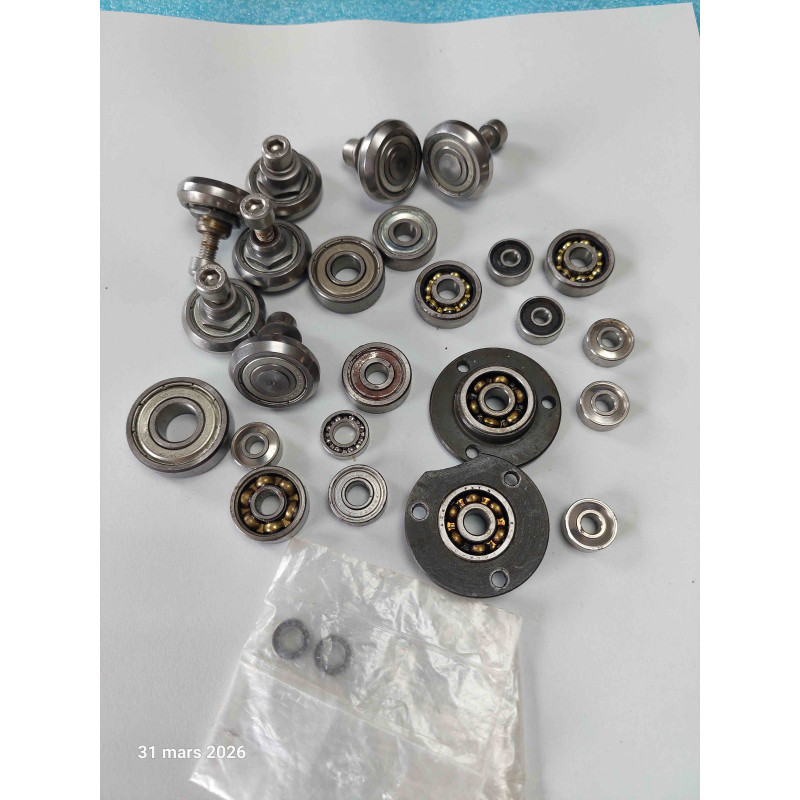 Lot de 26 Roulements à Billes Industriels – Dimensions Diverses (Mixte Neufs & Occasions)