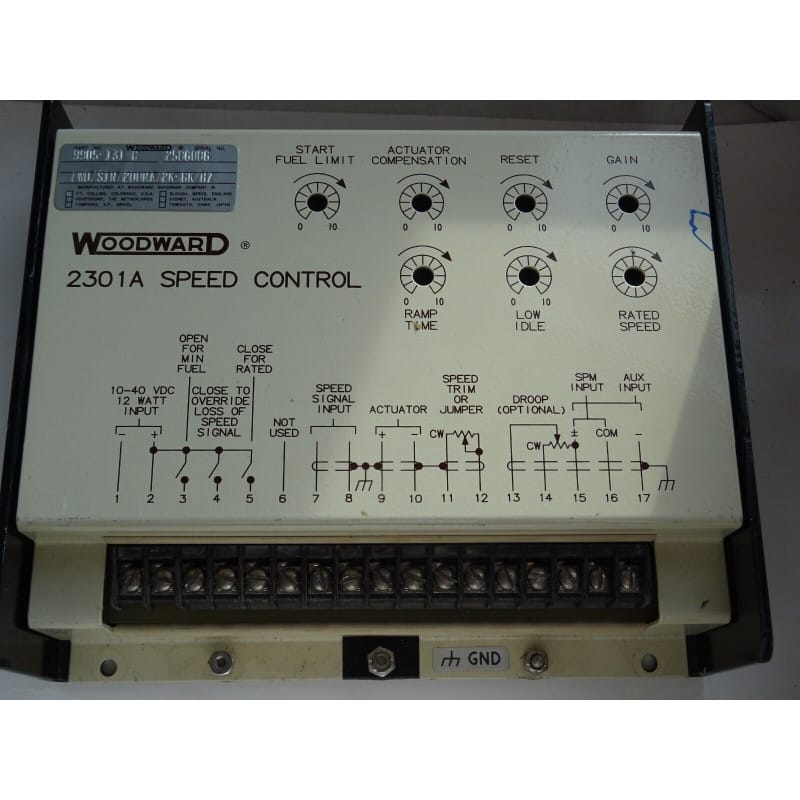 Régulateur de Vitesse Électronique 2301A Speed Control (Réf. 9905-131 Rev. C) – Woodward Governor Company – Matériel Spécifique Marine Nationale Française