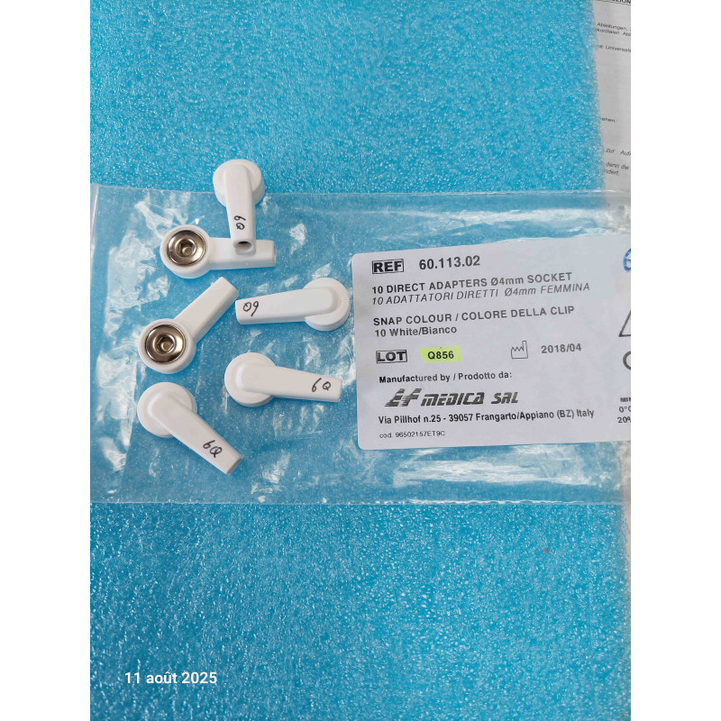 Lot de 7 Adaptateurs d'Électrodes Médicales / ECG Ø 4 mm avec Résistance Intégrée 6 kΩ (Réf. 60.113.02 / 60-113-02 / 6Q - 6 kOhm)