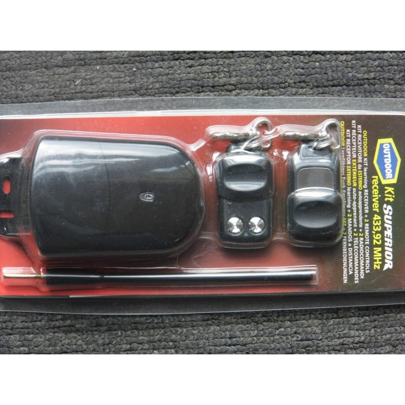 [192311885331] Kit Récepteur Radio Universel Étanche 433,92 MHz 2 Relais (12 V / 24 V – NO/NC) avec Télécommande Émetteur pour Portail et Porte de Garage – Superior Electronics