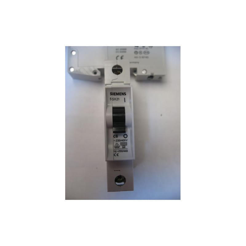 Disjoncteur Divisionnaire Modulaire 1 Pôle (1P) 6 A – Courbe C Siemens 5SX2106-7 (230/400 V AC – Pouvoir de Coupure 6 kA) – Rail DIN
