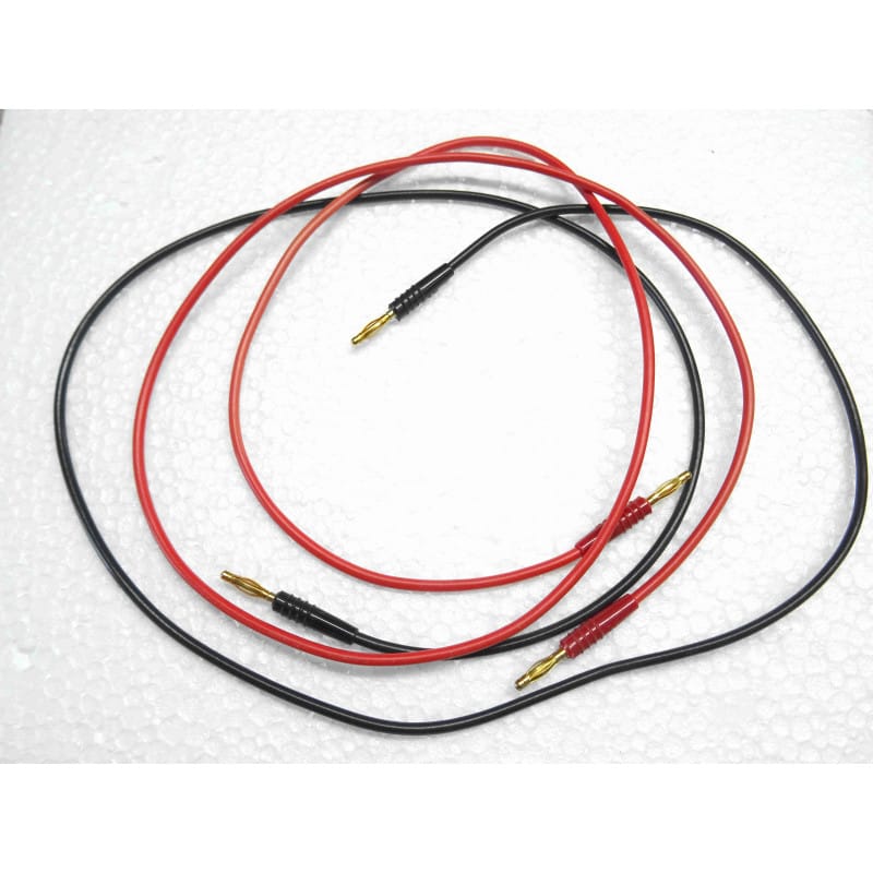 Lot de 2 Cordons de Mesure Banane 2 mm Mâle/Mâle 60 cm Stäubli LK205-L (1 Rouge + 1 Noir)