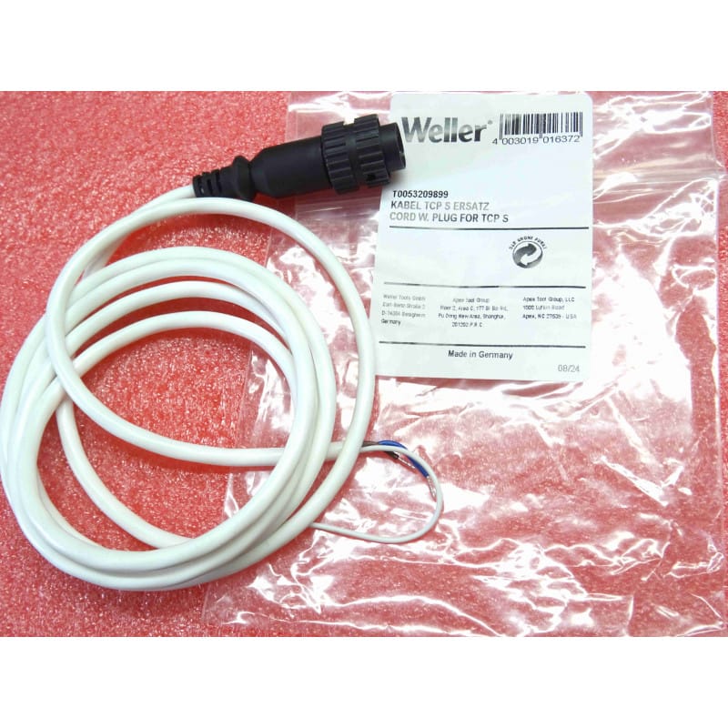 Cordon de Remplacement d'Origine Weller Longueur 1,5 m pour Fer à Souder Magnastat TCP-S (Réf. T0053209899 / 53209899)