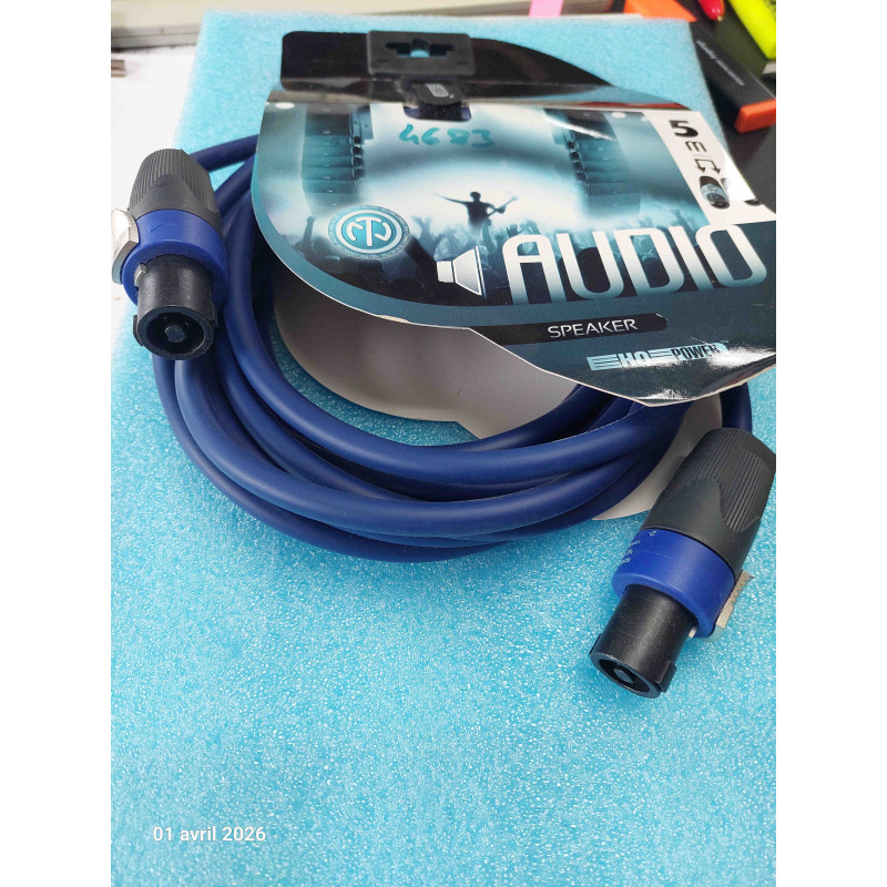 Câble Haut-Parleur Audio Professionnel 5 m 2x2,5 mm² Neutrik Speakon NL4FX