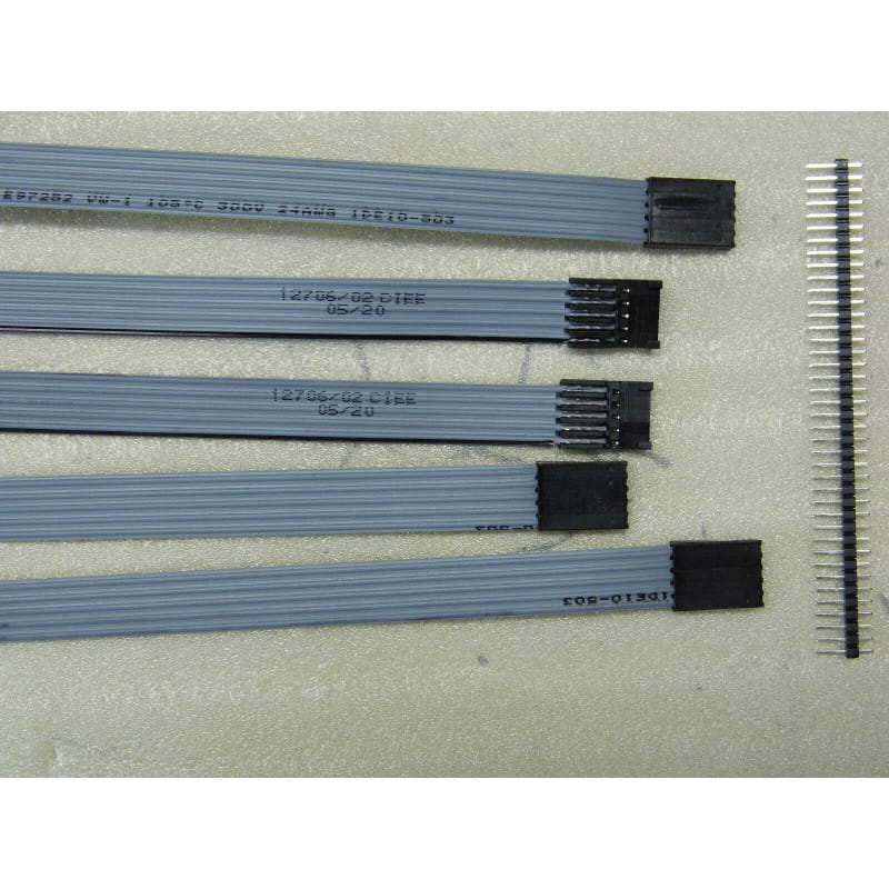 Lot de 5 Nappes de Connexion Femelle/Femelle 5 Points au Pas de 2,54 mm + 1 Barrette Sécable Mâle 40 Points