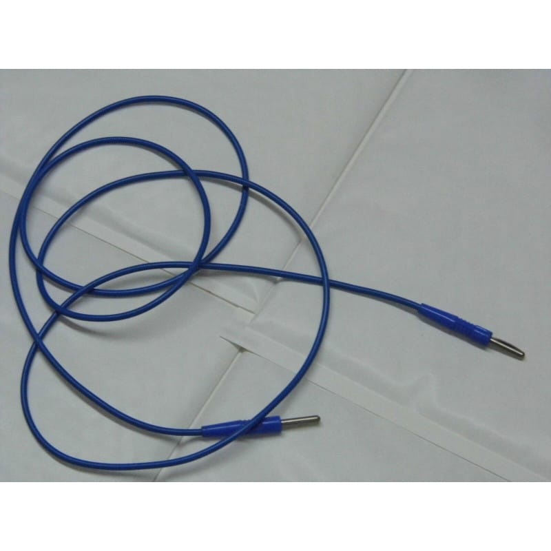 Lot de 2 Cordons de Mesure Ø 4 mm Longueur 1,5 m – Radiall – Couleur Bleue (Fiches Banane Mâle / Mâle 150 cm)
