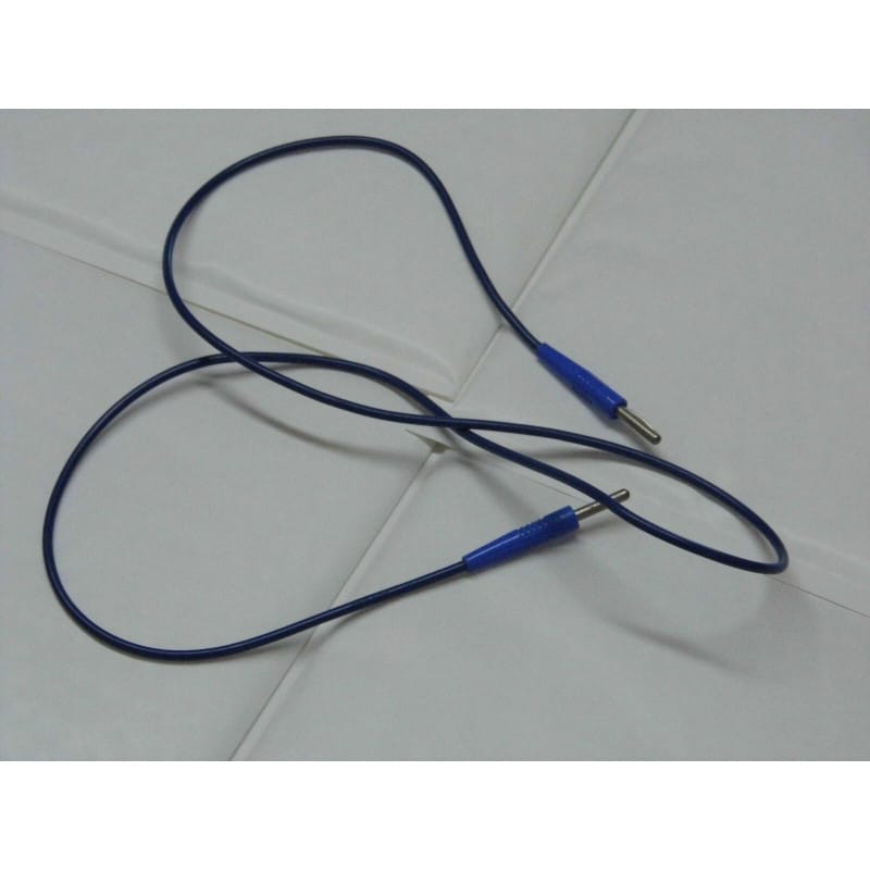 Lot de 2 Cordons de Mesure Ø 4 mm Longueur 1 m – Radiall – Couleur Bleue (Fiches Banane Mâle / Mâle 100 cm)