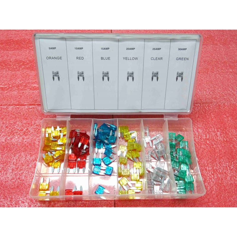 Coffret Assortiment de 117 Mini-Fusibles Automobiles à Enficher (Réf. FD-6059) – Calibres 5 A à 30 A / 32 V DC