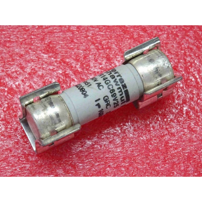Ensemble Fusible Cylindrique Industriel Ferraz Shawmut 25 A 690 V AC (Réf. N220904) + Support Porte-Fusible Déconnectable 14x51 mm