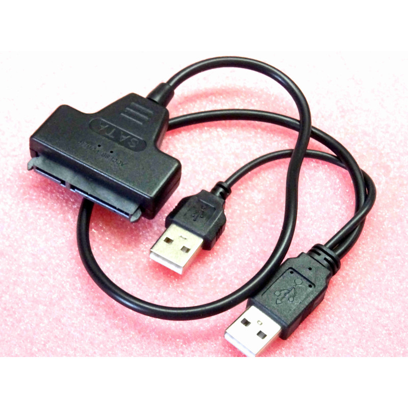 Câble Adaptateur USB 2.0 vers SATA pour Disques 2,5" SSD / HDD – Dexlan (Auto-Alimenté par le Bus USB – Plug & Play)