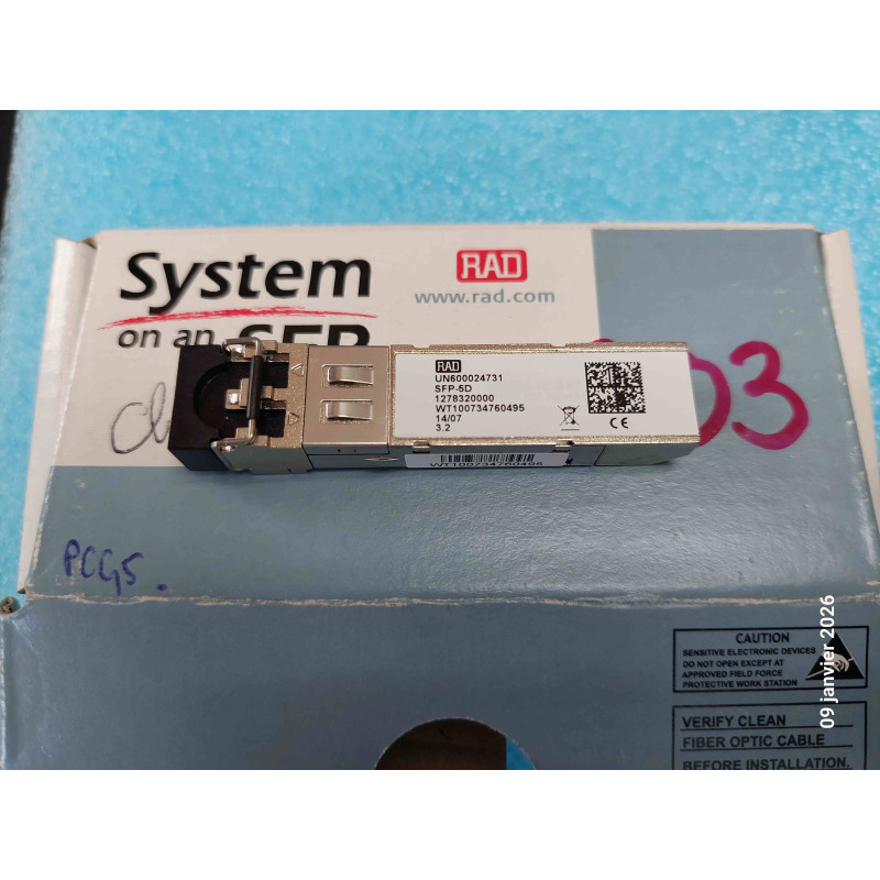 [UN600024731] Module Émetteur-Récepteur Optique SFP Fast Ethernet / Gigabit – RAD SFP-5D (P/N : UN600024731 / Monomode 1310 nm / Connecteur LC Duplex / Diagnostic DDM)
