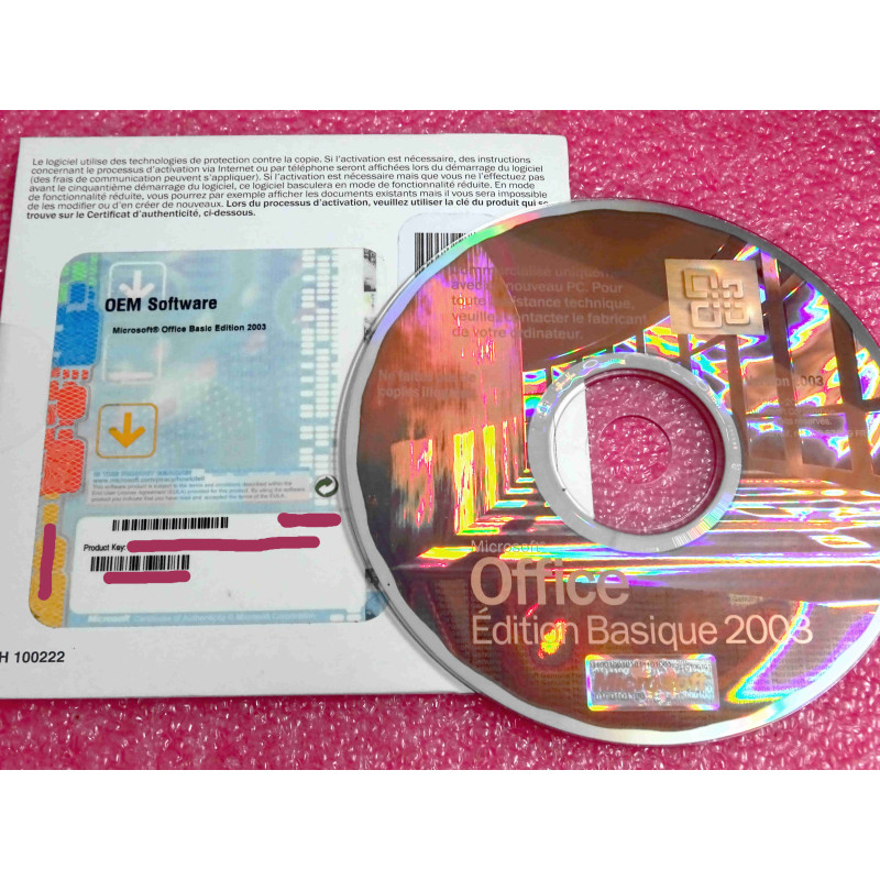 Suite Bureautique Microsoft Office 2003 Édition Basique (Licence OEM) – CD-ROM d'Origine + Certificat d'Authenticité (COA)