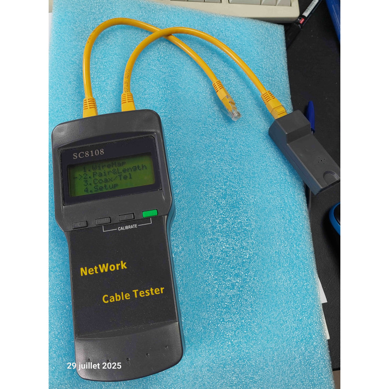 [SC8108] Testeur de Câble Réseau & Téléphonique Multifonction SC8108 (Lan Cable Tester / Mesureur de Longueur RJ45 / RJ11)