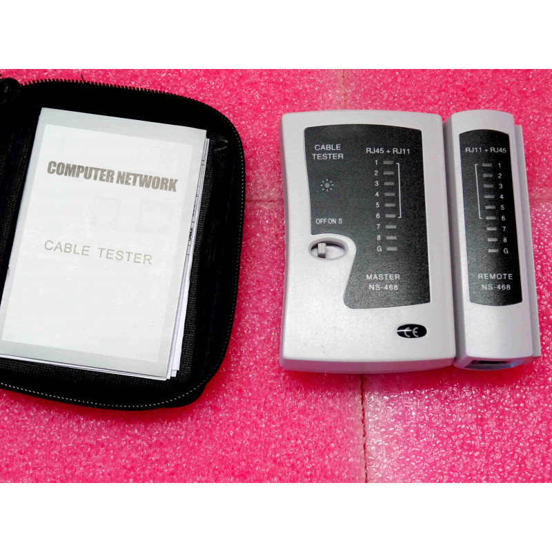 [NS-468] Testeur de Câbles Réseau & Télécom Professionnel – Modèle NS-468 (RJ45 / RJ11 / RJ12 – Détection de Continuité, Court-Circuit & Paires Croisées)