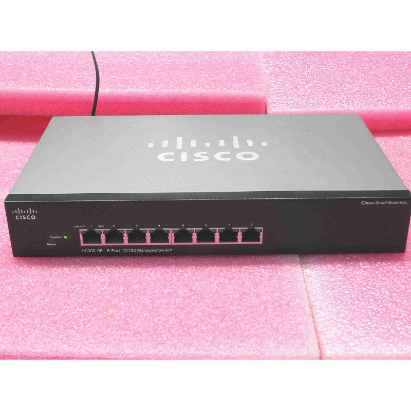 [SF300-08] Commutateur Réseau Managé 8 Ports Fast Ethernet – Cisco Small Business SF300-08 (Réf. SRW208-K9-EU / Switch Administrable Niveau 3 / Alimentation 12V 1A Fournie)