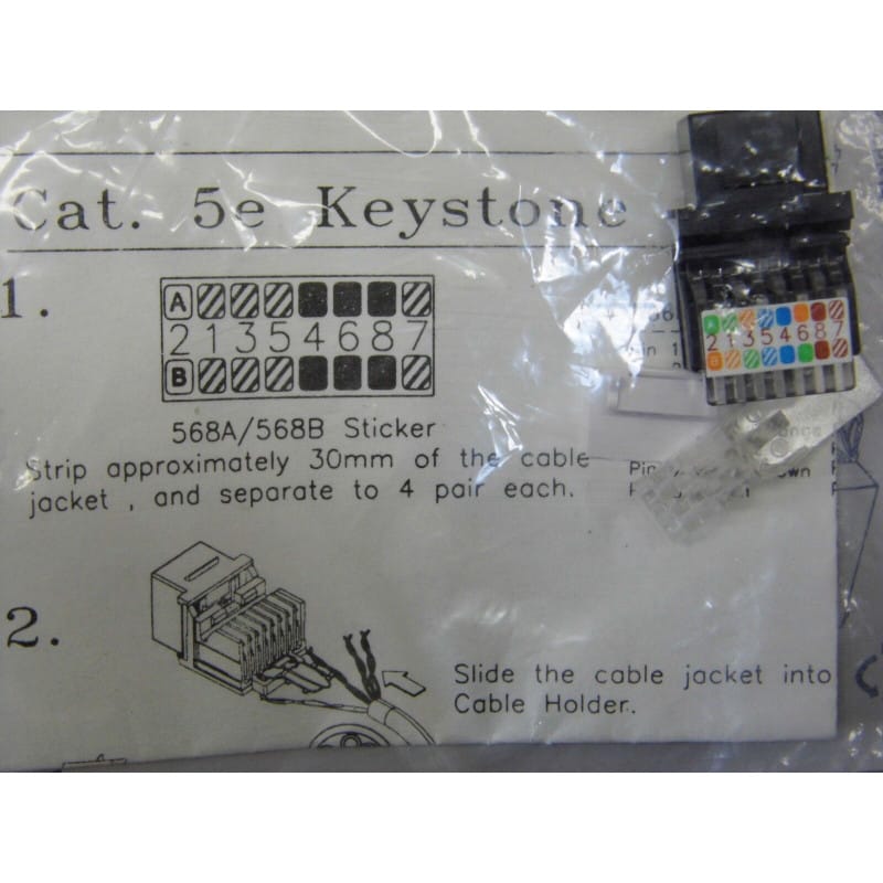 Lot de 5 Noyaux / Connecteurs RJ45 Femelles Keystone Catégorie 5e Non Blindés (UTP / Format Moteur Keystone 8P8C)