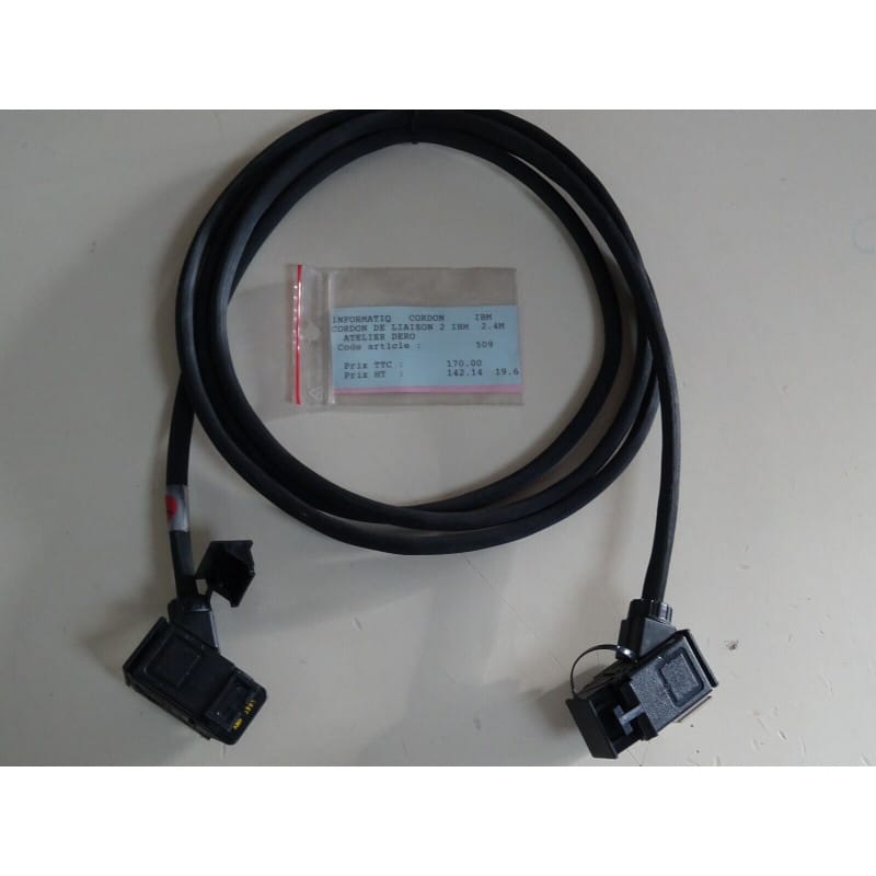 Cordon de Brassage & Liaison Réseau Token Ring IBM Cabling System (ICS) Type 1 vers Type 1 – Longueur 2,4 m (Connecteur IBM Hermaphrodite vers Connecteur IBM Hermaphrodite)