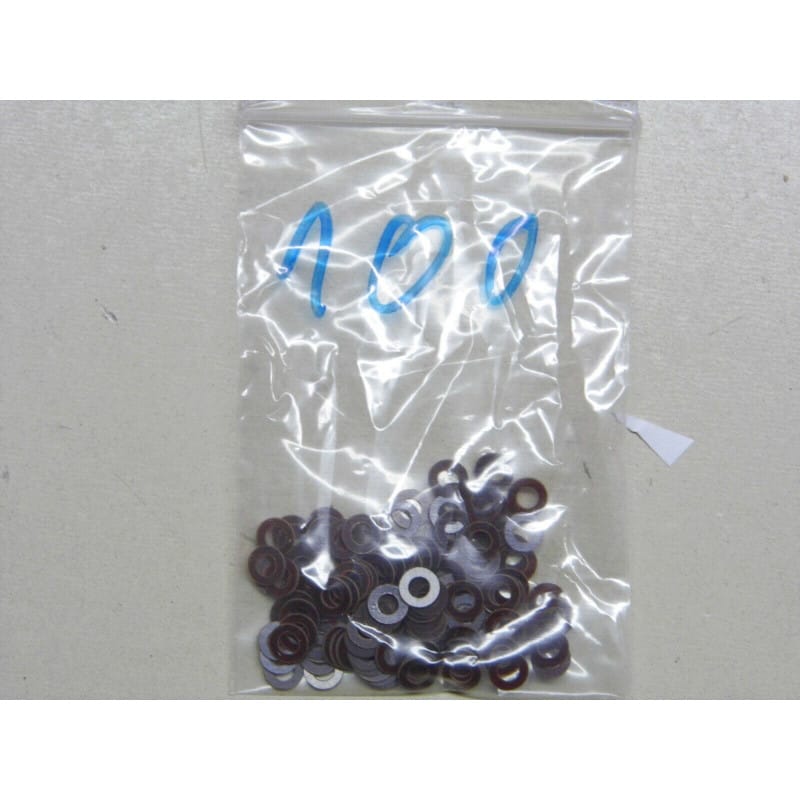 Lot de 100 Rondelles Plates Isolantes en Bakélite / Papier Bakélisé – Dimensions : Alésage 2,5 mm / Diamètre Extérieur 5 mm / Épaisseur 0,4 mm (Format Visserie M2.5)