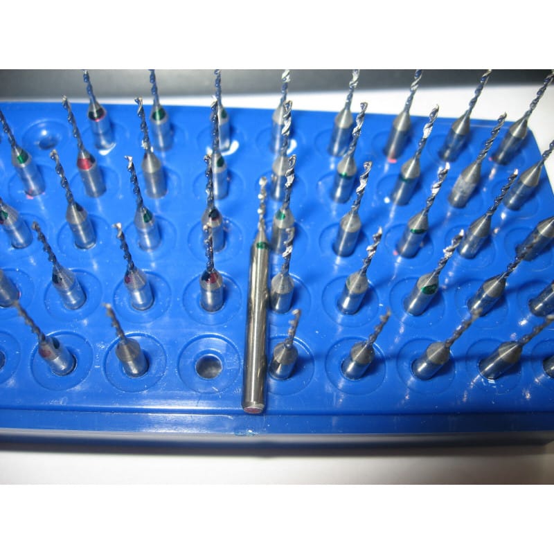 Lot de 5 Forets Carbure Monobloc Ø 1,10 mm (Queue Ø 3,175 mm) – Qualité PCB / HP TEC