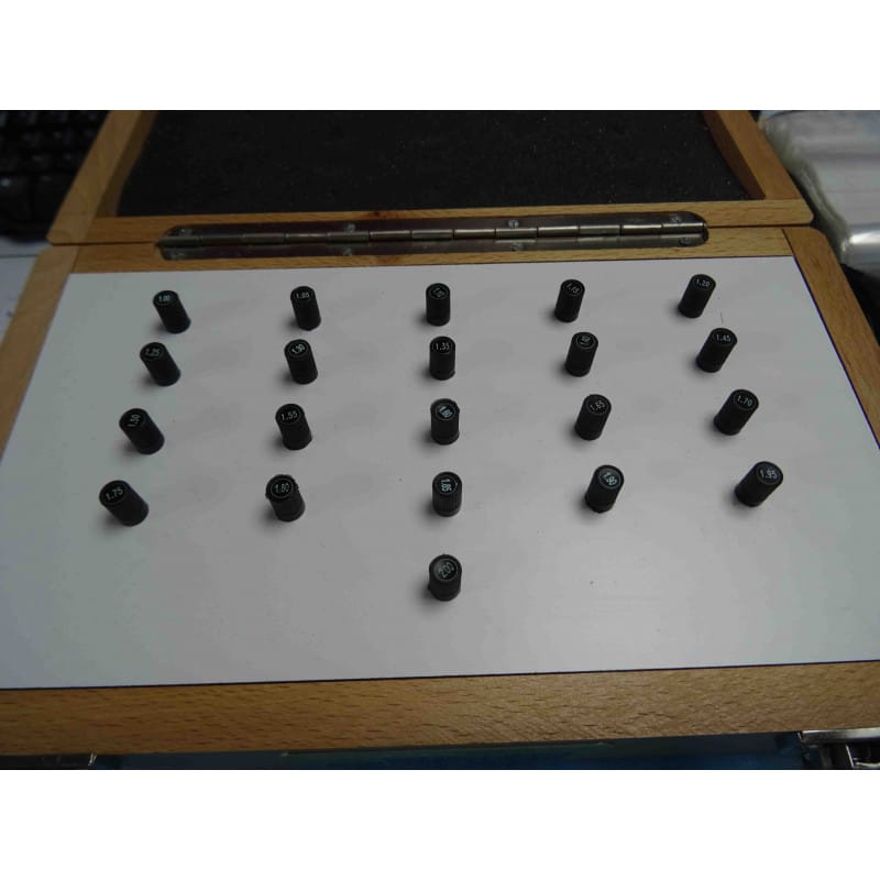 Coffret de 21 Piges de Contrôle Ø 1 à 2 mm – COMO Classe 2 (Tolérance ±0,0015 mm)