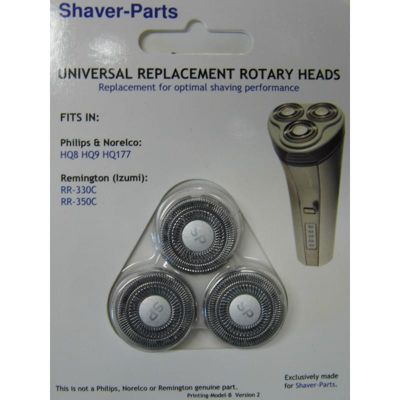 [191271542802] Lot de 3 Têtes de Rasage Universelles Compatibles Philips – Séries HQ8, HQ177, HQ9