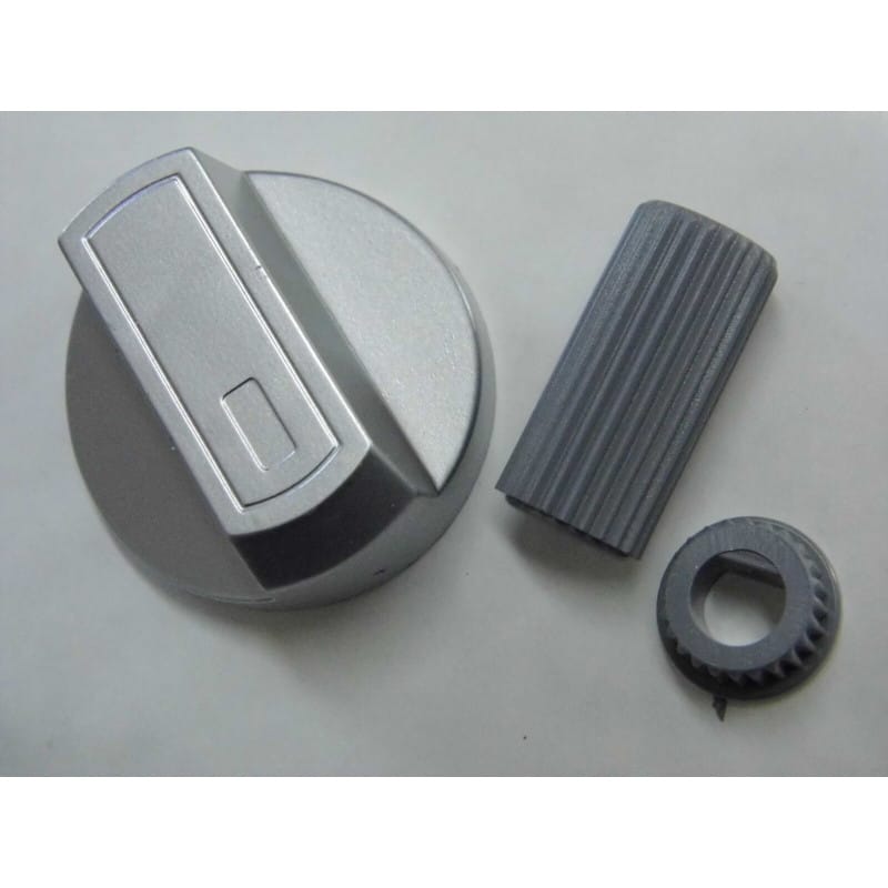 [191829744145] Bouton / Manette de Commande Universelle Grise Argentée – Diamètre Ø 39 mm (Pour Four, Table de Cuisson et Cuisinière)
