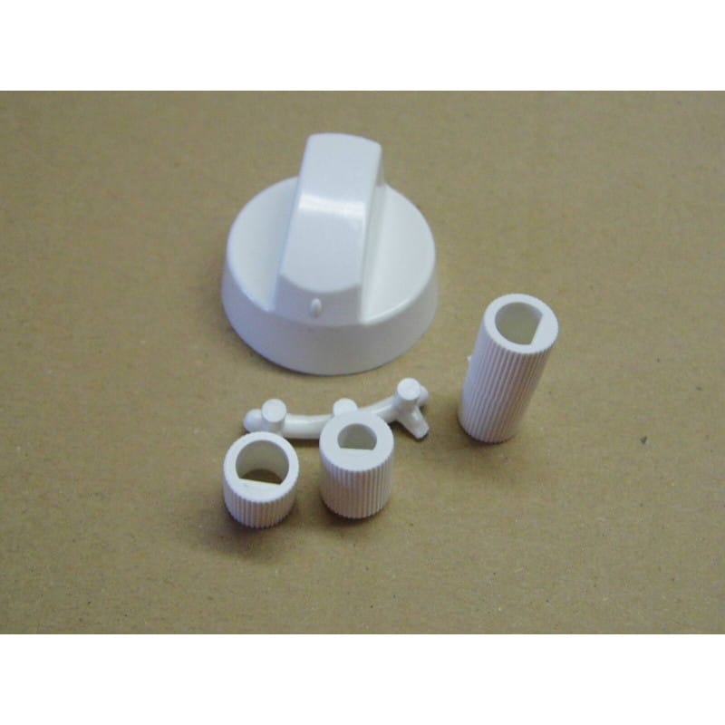 Bouton / Manette de Commande Universelle Blanche – Diamètre Ø 42 mm (Pour Four, Table de Cuisson et Cuisinière)