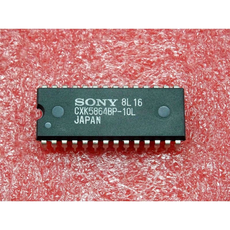 Circuit Intégré CXK5864BP-10L / CXK 5864 BP - 10L – Mémoire SRAM Statique CMOS Haute Vitesse 64 Kbits (8K x 8) 100 ns Basse Consommation – SONY – Boîtier DIP-28