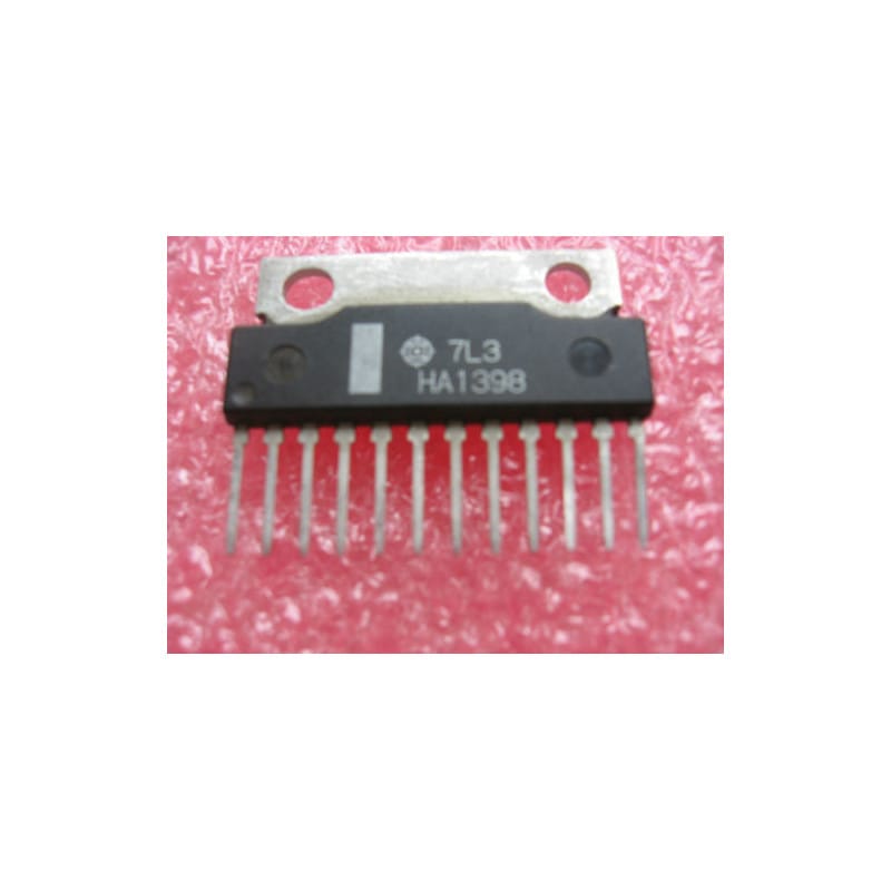 Circuit Intégré HA1398 / HA 1398 – Double Amplificateur de Puissance Audio 2 x 5,5 W / BTL 18 W – HITACHI – Boîtier SIL-12 avec Ailette Métallique