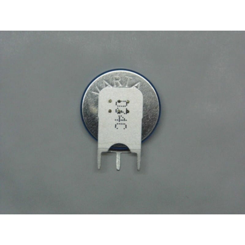 [201544203554] Pile Bouton Lithium VARTA CR2032 3 V – Montage Vertical à Piquer sur Circuit Imprimé (3 Broches / Picots PCB)