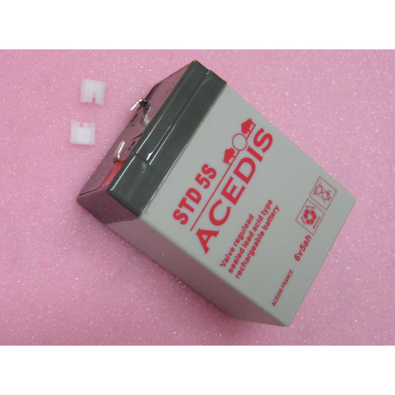 Batterie Plomb 6V 4.5Ah / 5Ah pour Aspirateur Sans Fil et Ramasse-Miettes (70x47x100mm)